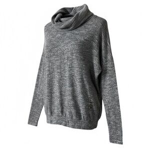 Three Dots Cowl Neck Pullover Sweater Top Size Small Gray Marled Knit Dolman